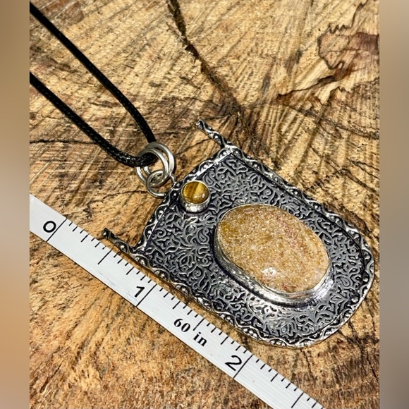 Tiger Eye & Aventurine Pendant 2 1/4” - Picture 10 of 10